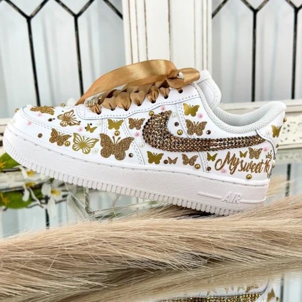 Custom Gold Butterfly Nike Air Force 1